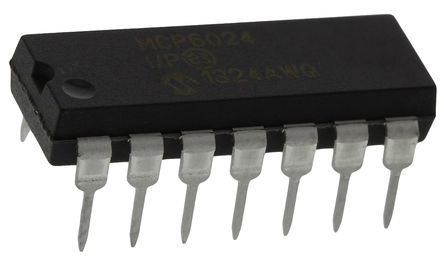 Microchip - MCP6024-I/P - Microchip MCP6024-I/P · Ŵ, 10MHz, 3  5V, CMOS, 14 PDIPװ		