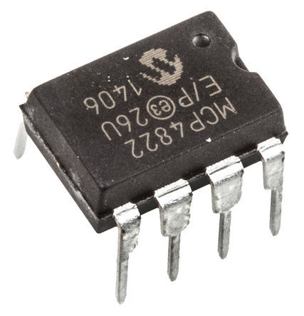 Microchip - MCP4822-E/P - Microchip MCP4822-E/P ˫ 12 λ DAC, УSPI/Microwireӿ, 8 PDIPװ		