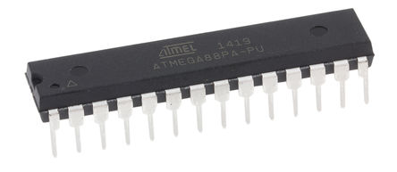 Microchip - ATMEGA88PA-PU - Microchip ATmega ϵ 8 bit AVR MCU ATMEGA88PA-PU, 20MHz, 8 kB512 B ROM , 1 kB RAM, PDIP-28		