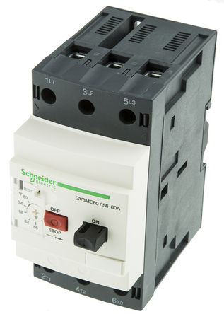 Schneider Electric - GV3ME80 - Schneider Electric TeSys GV3M 系列 3P 极 热磁断路器 GV3ME80, 690V ac		