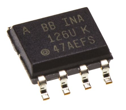 Texas Instruments - INA126UA - Texas Instruments INA126UA ǱŴ, 0.5mVƫ, 74dB CMRR, 3 V, 5 V, 9 V, 12 V, 15 V, 18 V, 24 V, 28 VԴ, 8 SOICװ		