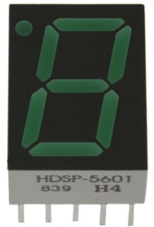 Broadcom - HDSP-5601 - Broadcom 1ַ 7  ɫ LED  HDSP-5601, 3.1 mcd, ҲС, 14.22mmַ, ͨװװ		