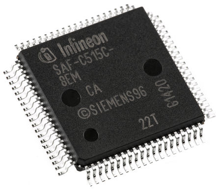 Infineon - SAF-C515C-8EM CA - C515C ϵ Infineon 8 bit 8051 MCU SAF-C515C-8EM CA, 10MHz, 64 kB ROM OTP, 2.25 kB RAM, MQFP-80		