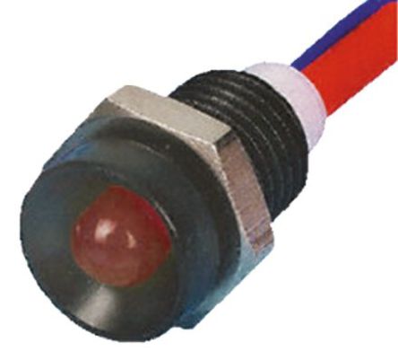 Tranilamp - LMR10/12DC/3 RED/BLK - Tranilamp LMR10/12DC/3 RED/BLK 5 mm  ɫ LED ָʾ, ߽Ӷ, 9.5mmװ׳ߴ, 12 V ֱ		