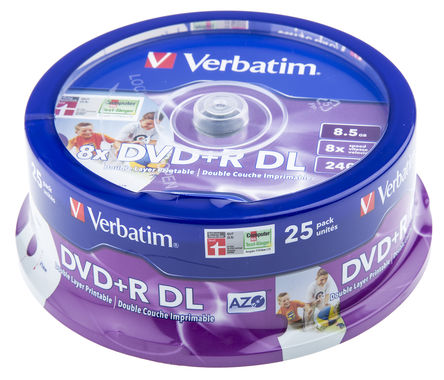 Verbatim - 43572 - Verbatim 8.5 GB 2.4X DVD, DVD+R , 25 װ		
