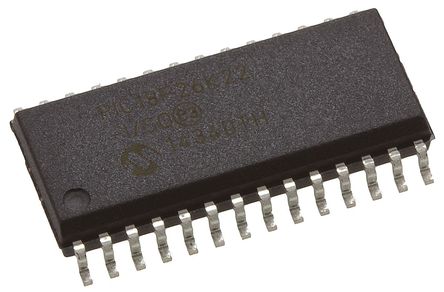 Microchip - PIC18F26K22-I/SO - Microchip PIC18F ϵ 8 bit PIC MCU PIC18F26K22-I/SO, 64MHz, 64 kB ROM , 1024 B3896 B RAM, SOIC-28		