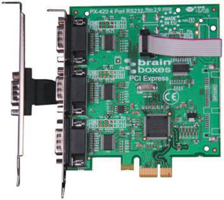 Brainboxes - PX-420 - Brainboxes 4˿ RS232 а Low Profile PCI Express, 921.6kbit/s		