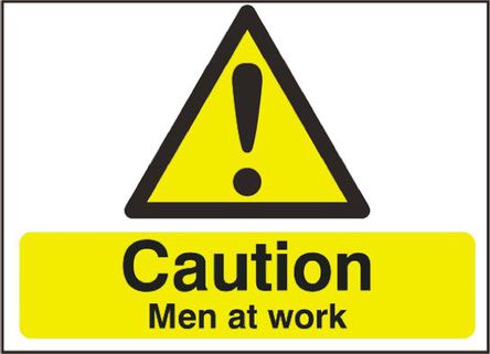 Signs & Labels - HA04736D - Signs & Labels HA04736D ɫ/ɫ Ӣ ʽ  Σվ־ “Caution Men At Work“, 600 x 450mm		
