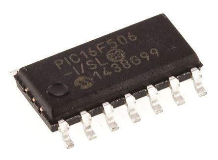 Microchip - PIC16F506-I/SL - Microchip PIC16F ϵ 8 bit PIC MCU PIC16F506-I/SL, 20MHz, 1024  ROM , 67 B RAM, SOIC-14		