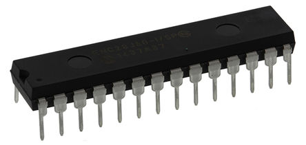Microchip - ENC28J60-I/SP - Microchip ENC28J60-I/SP 10 Mbps, 100 Mbps, 1000 Mbps ̫,  - SPI, 3.3 V, 28 SPDIPװ		
