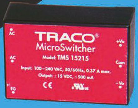 TRACOPOWER - TMS 10212 - TRACOPOWER 10W 2 ǶʽģʽԴSMPS TMS 10212, 110  375 V dc, 85  264 V ac, 12V dc, 450mA, 78%Ч		