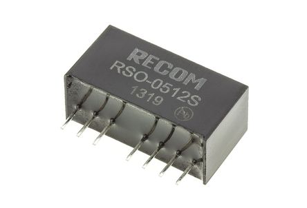 Recom - RSO-0512S - Recom RSO ϵ 1W ʽֱ-ֱת RSO-0512S, 4.5  9 V ֱ, 12V dc, 83mA, 500V acѹ, SIPװ		