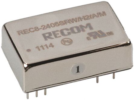 Recom - REC8-1215DRW/H2/A/M - Recom REC8 ϵ 8W ʽֱ-ֱת REC8-1215DRW/H2/A/M, 9  18 V ֱ, 15V dc, 267mA, 2kV dcѹ		