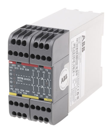 ABB - 2TLA010028R1000 - ABB RT7B 系列 单或双通道 安全继电器 2TLA010028R1000, 24 V 直流电源, 5 安全触点		
