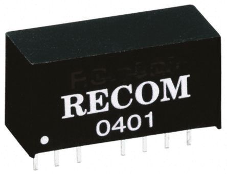 Recom - R12P215D - Recom 2W ʽֱ-ֱת R12P215D, 15V dc, 66mA, 6.4kV dcѹ, 75  80%Ч, SIPװ		