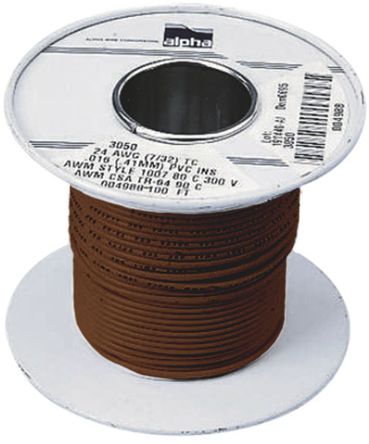 Alpha Wire - 3053 BR005 - Alpha Wire 30m ɫ 20 AWG UL1007 о ڲߵ 3053 BR005, 0.51 mm2 , 10/0.25 mm оʾ, 300 V		