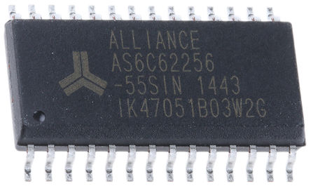 Alliance Memory - AS6C62256-55SIN - Alliance Memory AS6C62256-55SIN, 256kbit SRAM ڴ, 32K  x 8 λ, 2.7  5.5 V, 28 SOPװ		