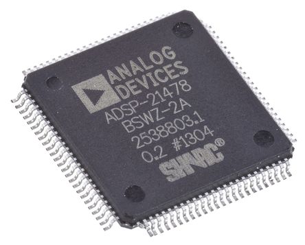 Analog Devices - ADSP-21478BSWZ-2A - Analog Devices SHARC ϵ ADSP-21478BSWZ-2A 32bit źŴ DSP, 266MHz, 512 kB ROM ROM, 3 MB RAM, 100 LQFPװ		