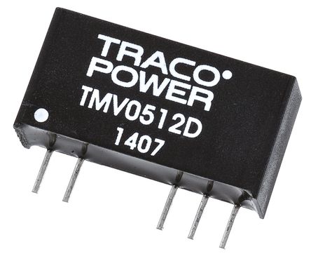 TRACOPOWER - TMV 0512D - TRACOPOWER TMV ϵ 1W ʽֱ-ֱת TMV 0512D, 4.5  5.5 V ֱ, 12V dc, 40mA, 3kV dcѹ, 78%Ч, SIP 7װ		