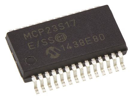 Microchip - MCP23S17-E/SS - Microchip MCP23S17-E/SS 16ͨ 5MHz I/Oչ,  - SPIӿ, 28 SSOPװ		
