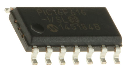 Microchip - PIC16F616-I/SL - Microchip PIC16F ϵ 8 bit PIC MCU PIC16F616-I/SL, 20MHz, 2048  ROM , 128 B RAM, SOIC-14		