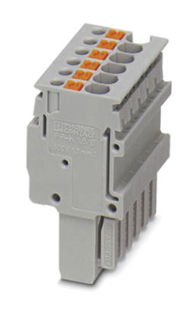 Phoenix Contact - 3212566 - Phoenix Contact CLIPLINE 系列 3212566 7 路 无熔丝端子块, 推入式端接, 0.14 → 1.5 mm2线规格, 17.5A, 500 V		