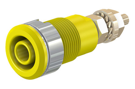 HCK - 23.3020-24 - HCK 23.3020-24 黄色 4mm 插座, 1kV 32A, 镀金触点		