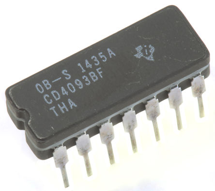 Texas Instruments - CD4093BF - Texas Instruments CD4093BF 4 ʩ 2 NAND ߼, CMOS, 4.2mA, 3  18 VԴ, 14 CDIPװ		