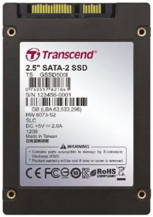 Transcend - TS8GSSD500i - Transcend SSD500 8 GB 2.5 in. ҵ  ̬Ӳ, SATA II ӿ		