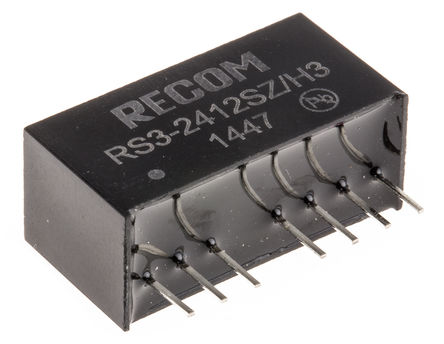 Recom - RS3-2412SZ/H3 - Recom RS3 ϵ 3W ʽֱ-ֱת RS3-2412SZ/H3, 9  27 V ֱ, 12V dc, 250mA, 3kV dcѹ, SIPװ		