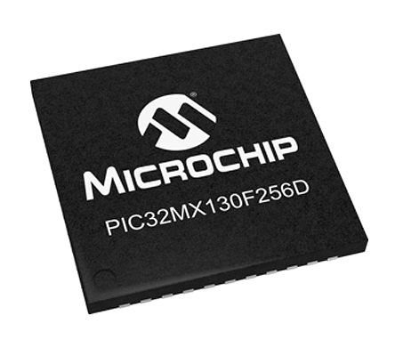 Microchip - PIC32MX130F256D-I/ML - Microchip PIC32MX ϵ 32 bit PIC MCU PIC32MX130F256D-I/ML, 40MHz, 256 kB ROM , 32 kB RAM, QFN-44		