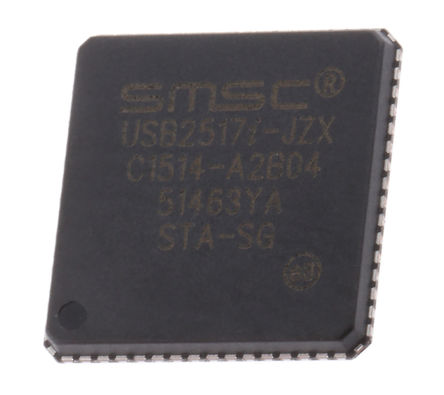 Microchip - USB2517I-JZX - Microchip USB2517I-JZX 7 480MBps USB , ֧USB 2.0, 3.3 V, 64 QFNװ		