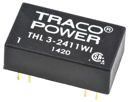 TRACOPOWER - THL 3-2411WI - TRACOPOWER THL 3WI ϵ 3W ʽֱ-ֱת THL 3-2411WI, 9  36 V ֱ, 5V dc, 600mA, 1.5kV dcѹ, 78%Ч, DIPװ		
