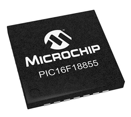 Microchip - PIC16F18855-I/ML - Microchip PIC16LF ϵ 8 bit PIC16F MCU PIC16F18855-I/ML, 32MHz, 14 kB ROM , 1024 B RAM, QFN-28		