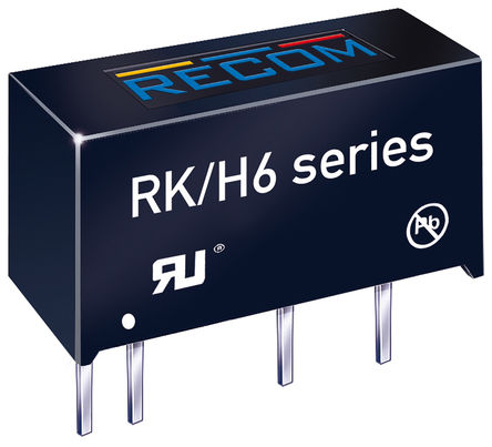 Recom - RK-2412S/H6 - Recom RK ϵ 1W ʽֱ-ֱת RK-2412S/H6, 12V dc, 84mA, 4kVѹ, 82%Ч, 7 Pin SIPװ		