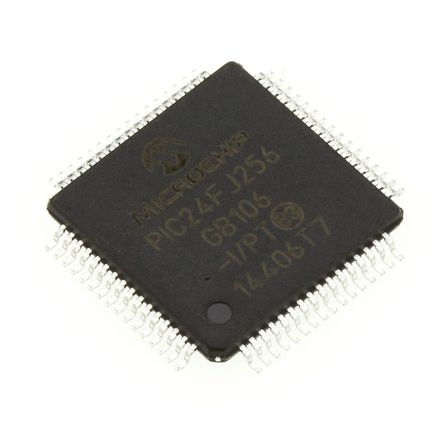 Microchip - PIC24FJ256GB106-I/PT - Microchip PIC24FJ ϵ 16 bit PIC MCU PIC24FJ256GB106-I/PT, 32MHz, 256 kB ROM , 16 kB RAM, 1xUSB, TQFP-64		