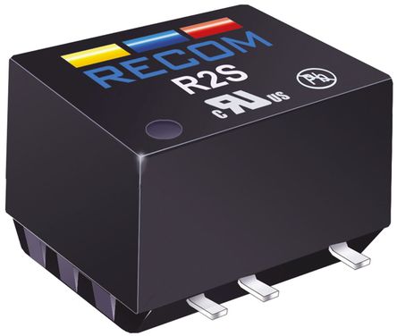 Recom - R2S-1205 - Recom R2S ϵ 2W ʽֱ-ֱת R2S-1205, 5V dc, 400mA, 3kV dcѹ, 76  84%Ч, SMDװ		