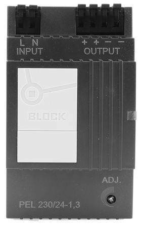 Block - PEL 230/24-1,3 - Block 2 ģʽ DIN 尲װԴ PEL 230/24-1,3, 82%Ч, 264V ac, 1.3A, 26.4V dc 24V dc/		