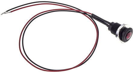 Oxley - OXL/CLH/100/230/FL30/AL - Oxley OXL/CLH/100/230/FL30/AL 7.1 mm 嵌入式 红色 LED 指示器, 引线接端, 10.15mm安装孔尺寸, 230 V 交流		