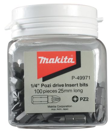 Makita - P-49971 - Makita 100װ PZ2 S2 Ͻ ǹԡ׵ͷ׼ P-49971, Pozidriv ͷͷ		