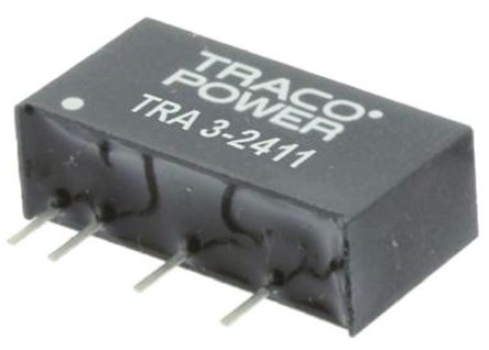 TRACOPOWER - TRA 3-2413 - TRACOPOWER TRA 3 ϵ 3W ʽֱ-ֱת TRA 3-2413, 21.6  26.4 V ֱ, 15V dc, 200mA, 1kV dcѹ, 85%Ч, SIP 6װ		