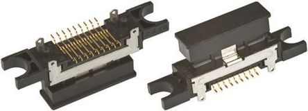 Hirose - ST80X-18S(50) - Hirose ST 系列 黑色 母 电话连接器 ST80X-18S(50), 表面安装安装, 焊接端接, 铜合金触芯		