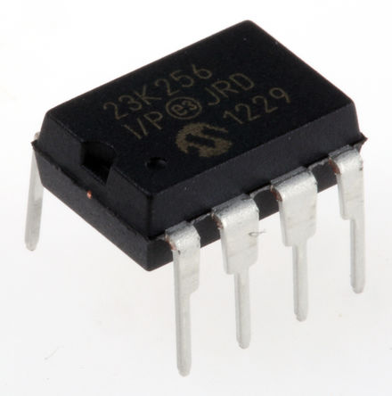 Microchip - 23K256-I/P - Microchip 23K256-I/P, 256kbit SRAM ڴ, 32768  x 8 λ, 20MHz, 2.7  3.6 V, 8 PDIPװ		