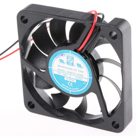 RS Pro - OD6010-12HSS - RS Pro OD6010 ϵ 3W 12 V ֱ  OD6010-12HSS, 36m3/h, 4600rpm, 60 x 60 x 10.45mm		