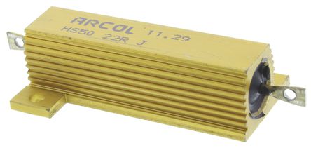 Arcol - HS50 22R J - Arcol HS50 ϵ�� HS50 22R J 50W 22�� ��5% ���� ��尲װ�̶�ֵ������, ����Ӷ�, ���Ƿ�װ		