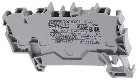 Wago - 2002-1301 - Wago 2002 ϵ ɫ ׼ DIN  2002-1301, 24A, 800 V		