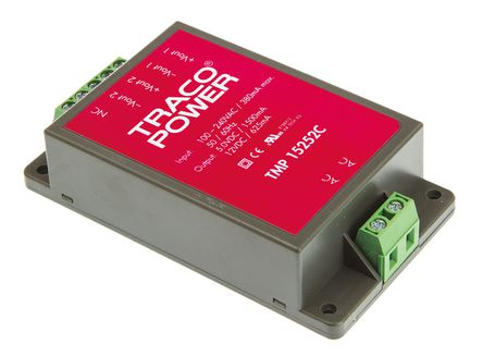 TRACOPOWER - TMP 15252C - TRACOPOWER 15W 2 ǶʽģʽԴ SMPS TMP 15252C, 120  370 V dc, 85  264 V ac, 5 V dc, 12 V dc		