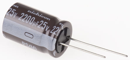 Nichicon - UPS1E222MHD - Nichicon PS ϵ 25 V ֱ 2200F ͨ  UPS1E222MHD, 20%ݲ, +105C		