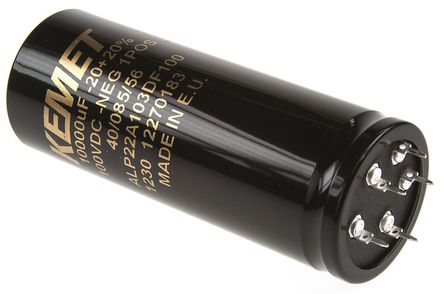 KEMET - ALP22A103DF100 - KEMET ALP22 ϵ 100 V ֱ 10000F ͨ  ALP22A103DF100, -10  +30%ݲ, 28 m @ 100 kHz(ֵ), +85C		