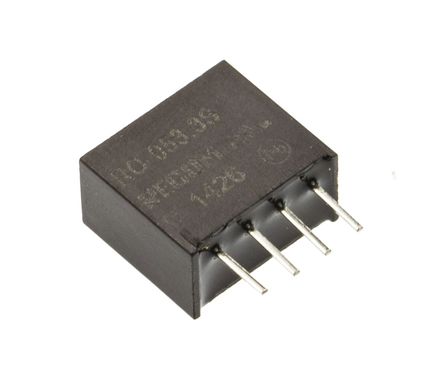 Recom - RO-053.3S - Recom RO ϵ 1W ʽֱ-ֱת RO-053.3S, 4.5  5.5 V ֱ, 3.3V dc, 303mA, 1kV dcѹ, SIPװ		